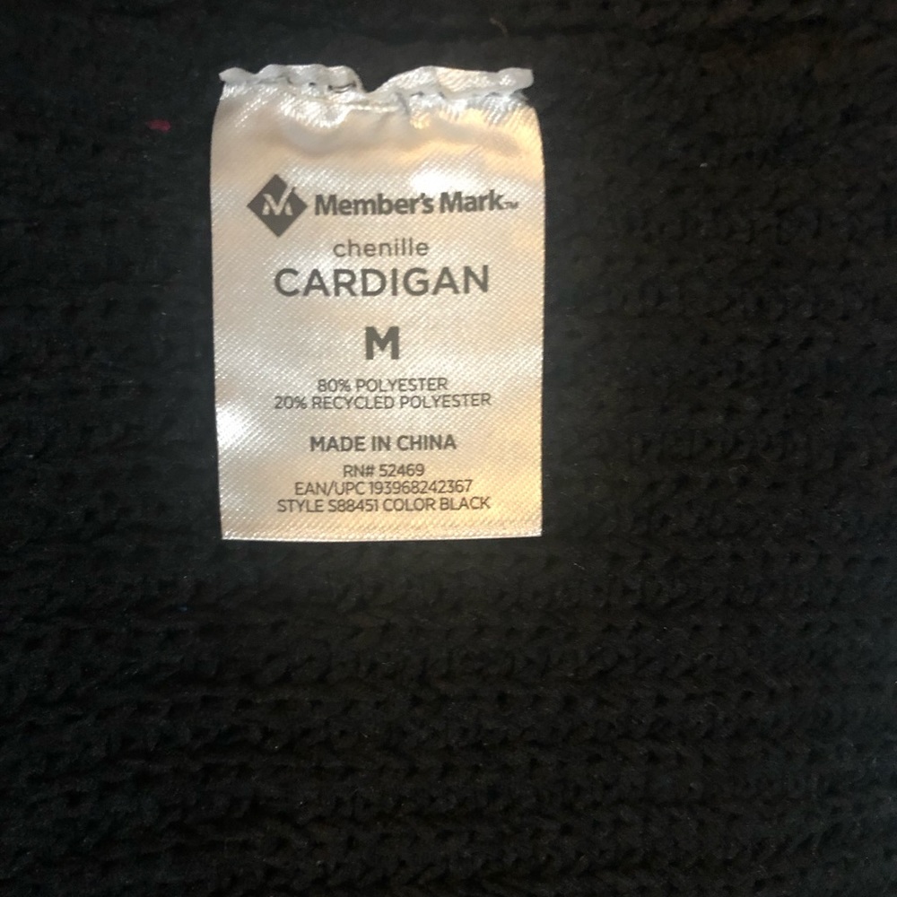 Members Mark Chenille Cardigan Open Front Casual Front EUC - Picture 4 of 8